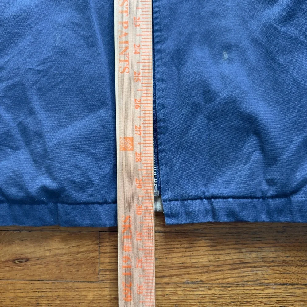 St. John's Bay Hooded Rain‎ Jacket Full Zip Lined Blue Coat Medium